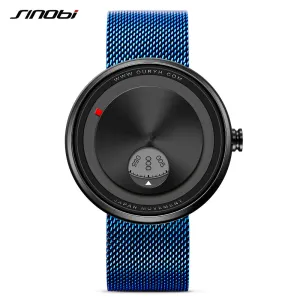 Men's Creative Milan Strap Wrist Watches Relogio watch rotate dial plate Wrist Creative & sports watch