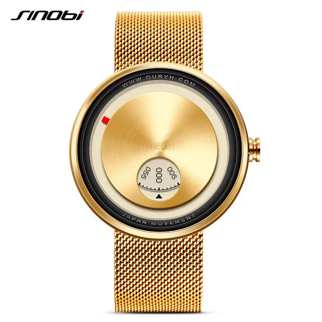 Men's Creative Milan Strap Wrist Watches Relogio watch rotate dial plate Wrist Creative & sports watch
