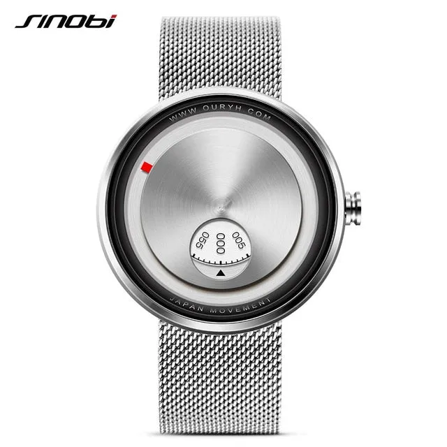 Men's Creative Milan Strap Wrist Watches Relogio watch rotate dial plate Wrist Creative & sports watch