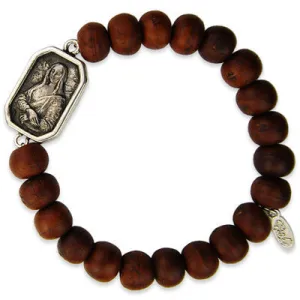 Mens Faceted Black Crystal with Two Clustered Round Dalmatian Semi Precious Stones with Mini Toggle Closure
