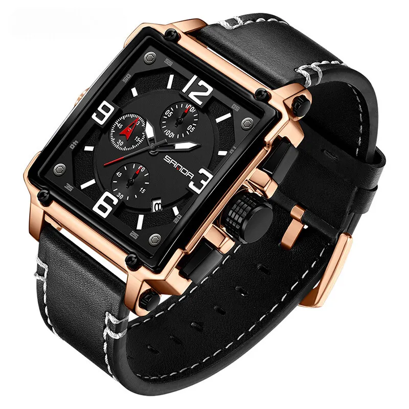 MEN'S LEATHER QUARTZ TACTICAL WATCH | Stylish, robust, precise