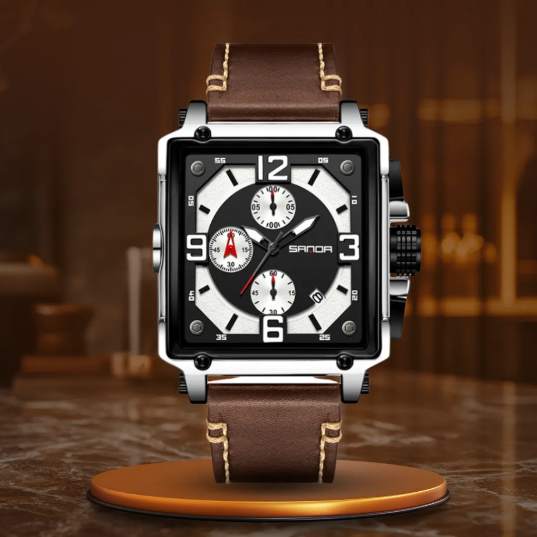 MEN'S LEATHER QUARTZ TACTICAL WATCH | Stylish, robust, precise