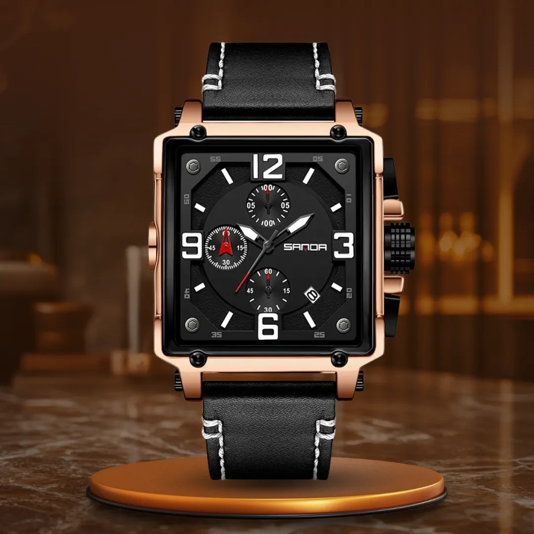 MEN'S LEATHER QUARTZ TACTICAL WATCH | Stylish, robust, precise