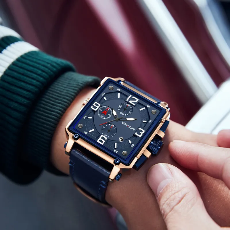 MEN'S LEATHER QUARTZ TACTICAL WATCH | Stylish, robust, precise