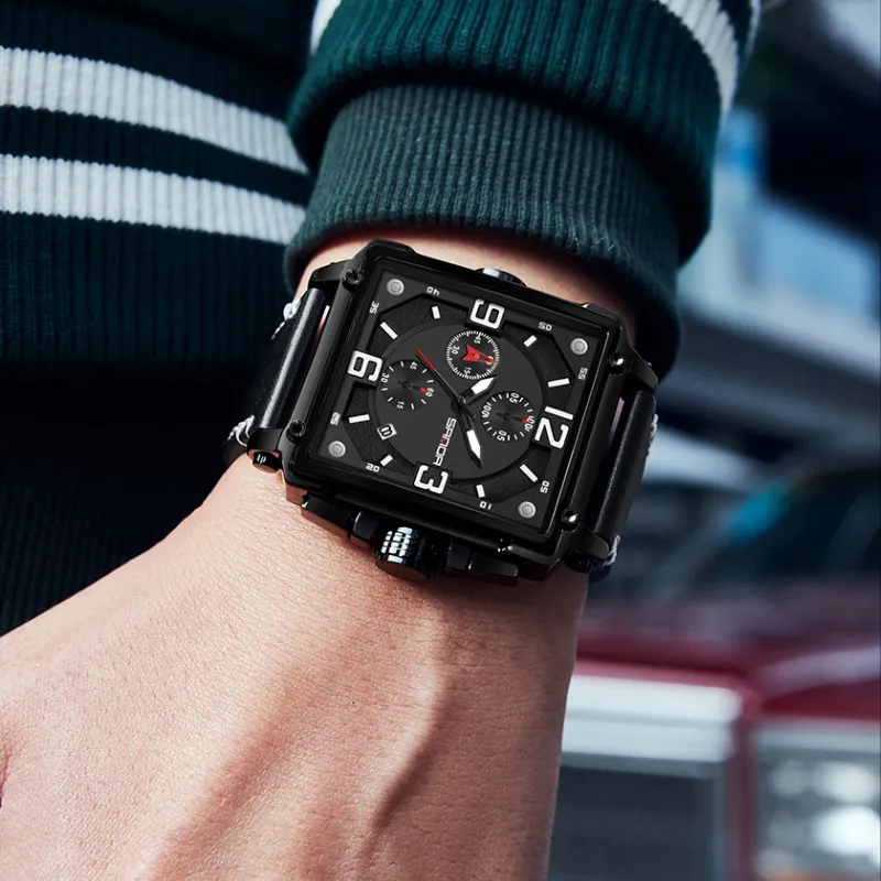 MEN'S LEATHER QUARTZ TACTICAL WATCH | Stylish, robust, precise