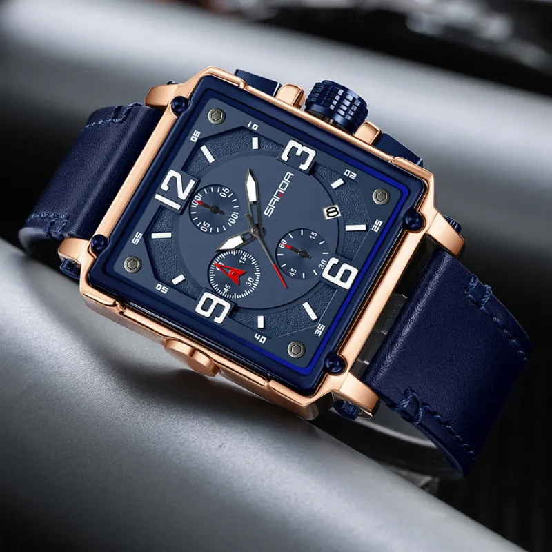 MEN'S LEATHER QUARTZ TACTICAL WATCH | Stylish, robust, precise