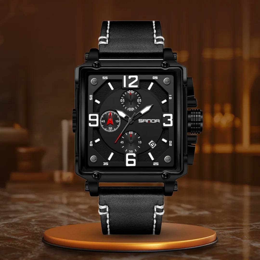 MEN'S LEATHER QUARTZ TACTICAL WATCH | Stylish, robust, precise