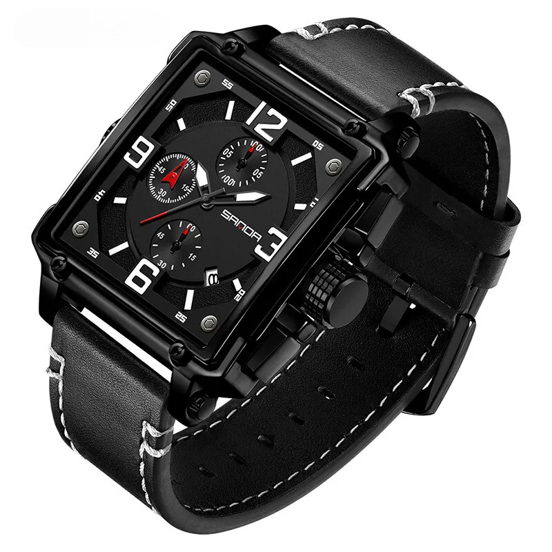 MEN'S LEATHER QUARTZ TACTICAL WATCH | Stylish, robust, precise