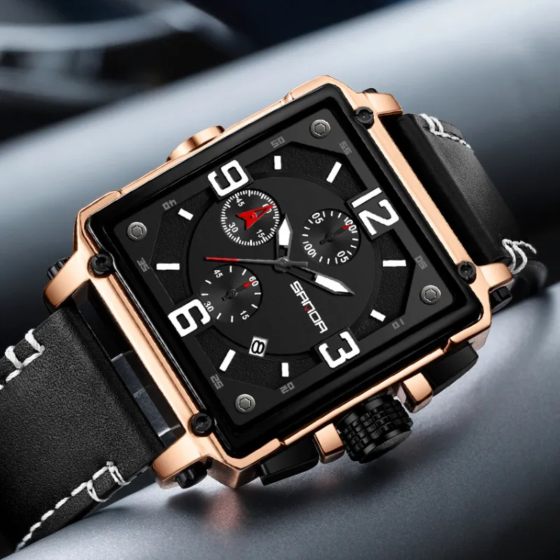 MEN'S LEATHER QUARTZ TACTICAL WATCH | Stylish, robust, precise
