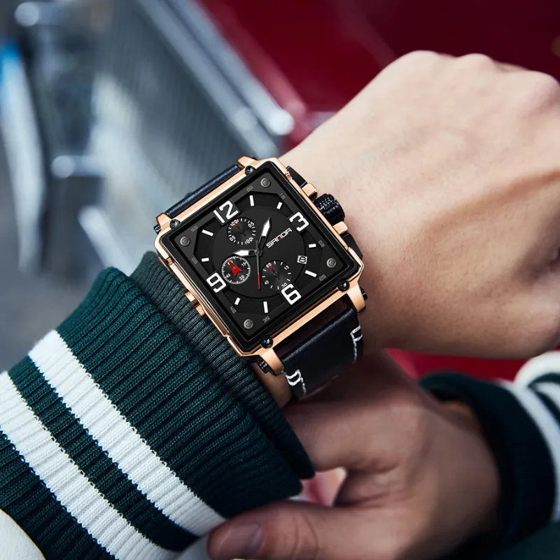 MEN'S LEATHER QUARTZ TACTICAL WATCH | Stylish, robust, precise