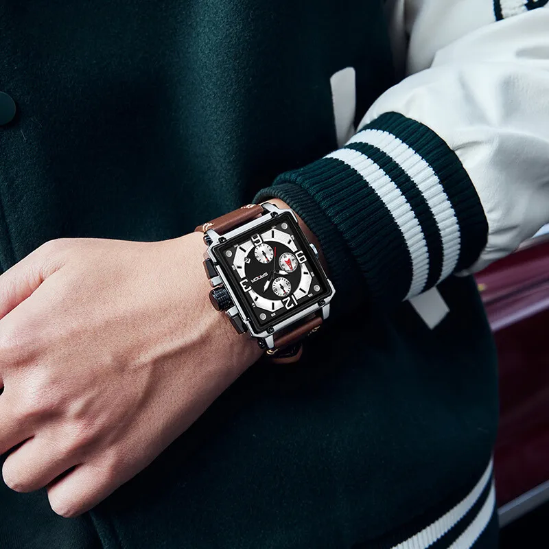 MEN'S LEATHER QUARTZ TACTICAL WATCH | Stylish, robust, precise
