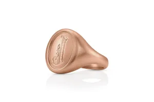 Men's Oval Signet Ring in Rose Gold
