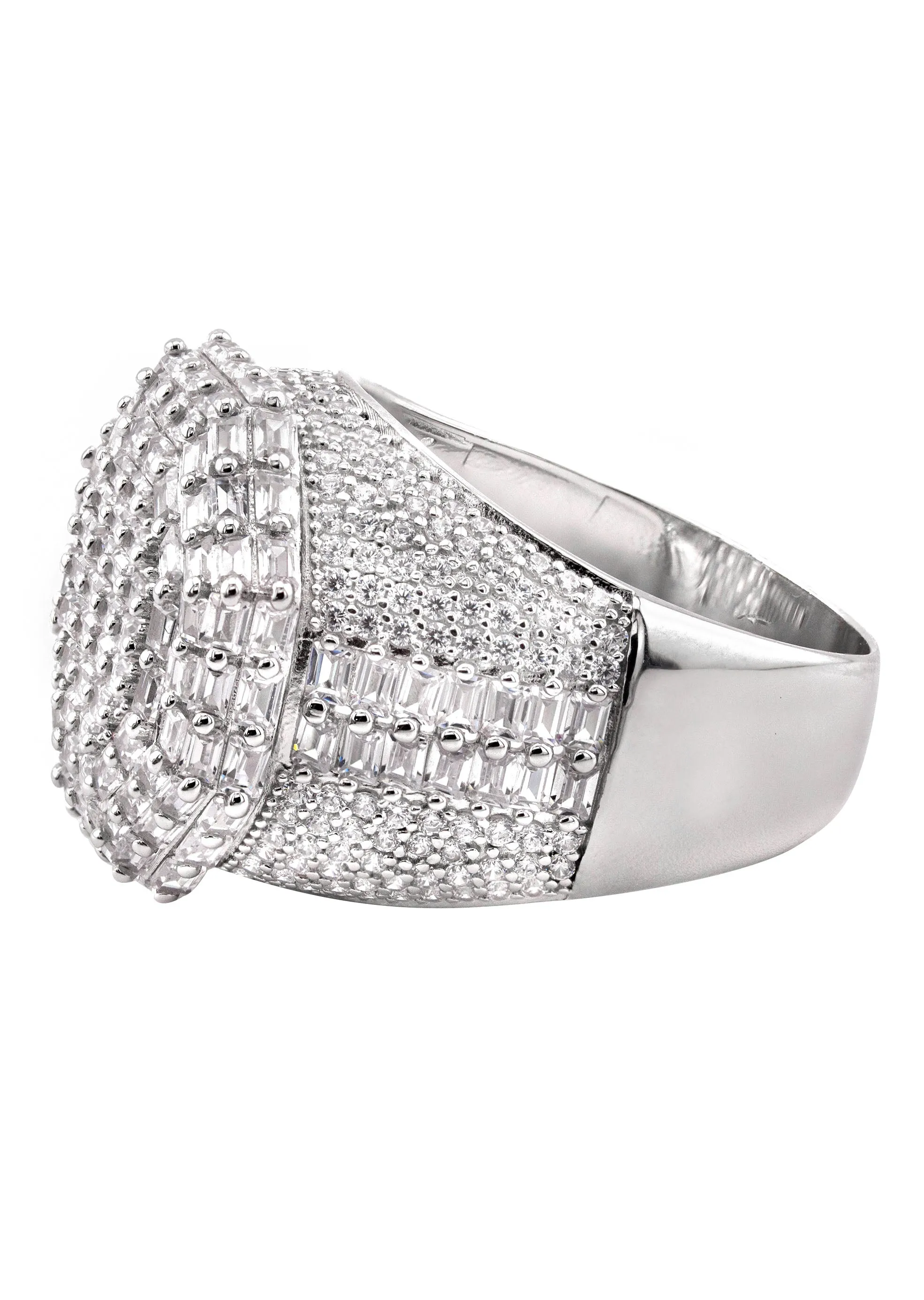 Mens Silver Baguette Signet Ring | Appx 10.6 Grams