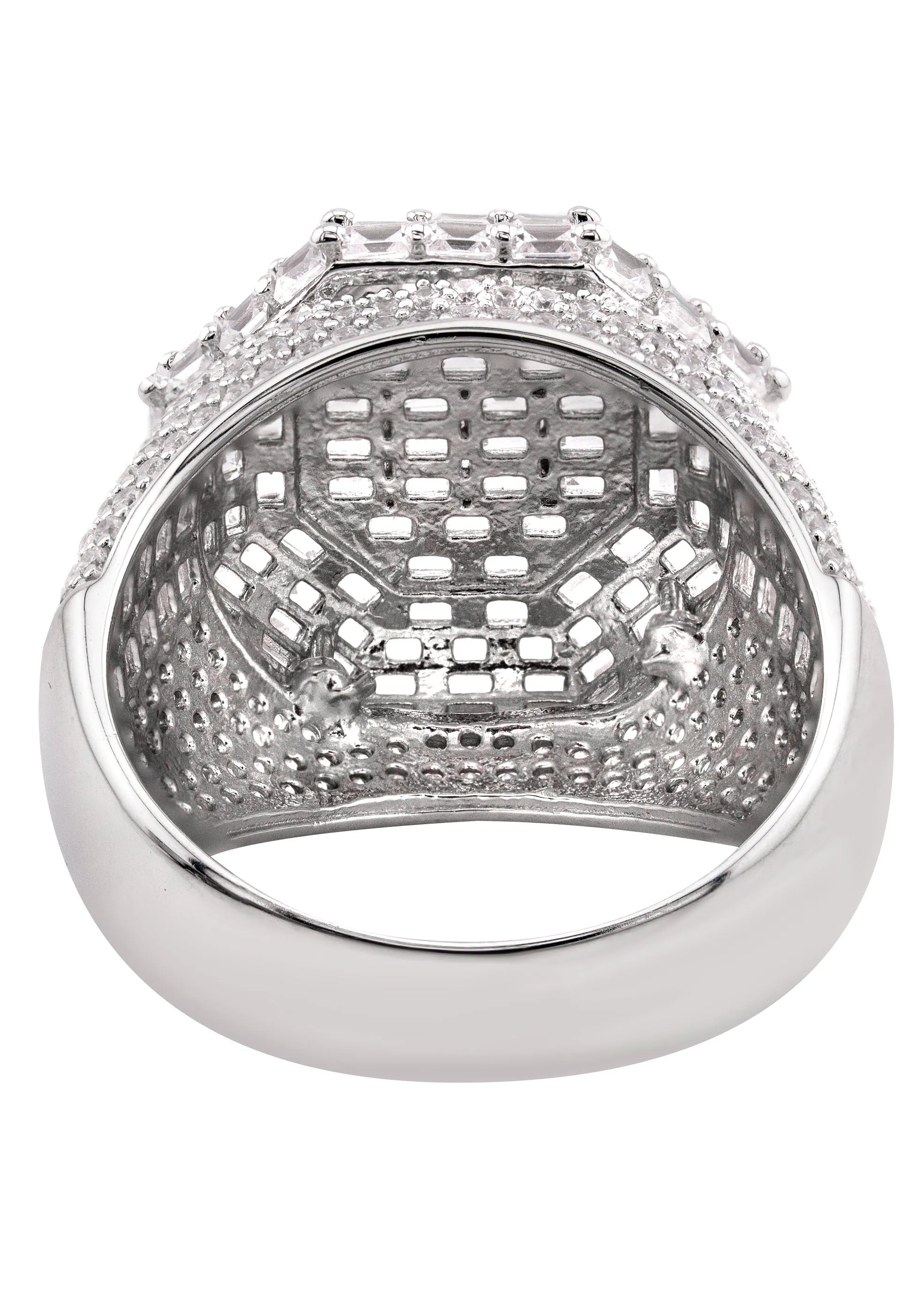 Mens Silver Baguette Signet Ring | Appx 10.6 Grams