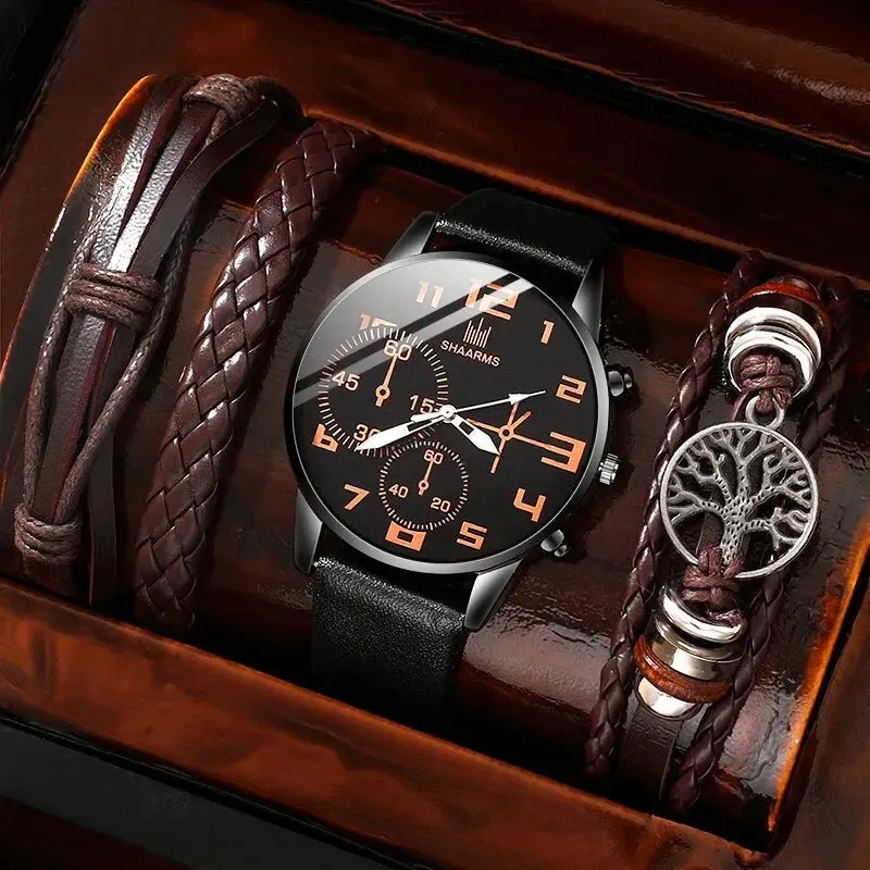 Mens Sports Bracelet & Watches Set