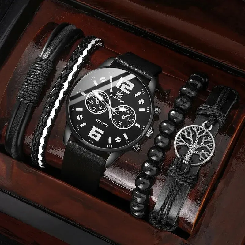 Mens Sports Bracelet & Watches Set