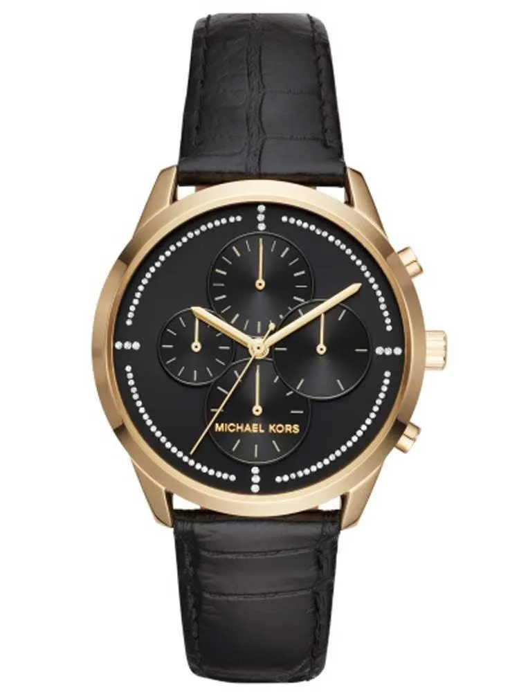 Michael Kors Women's Black Leather MK2686 Watch