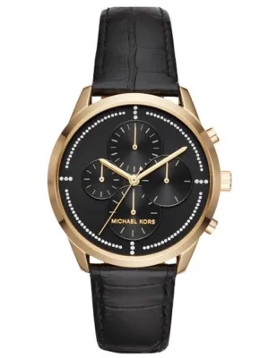 Michael Kors Women's Black Leather MK2686 Watch