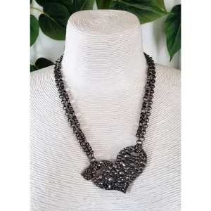 Milano Swarovski Necklace- Heart Jet
