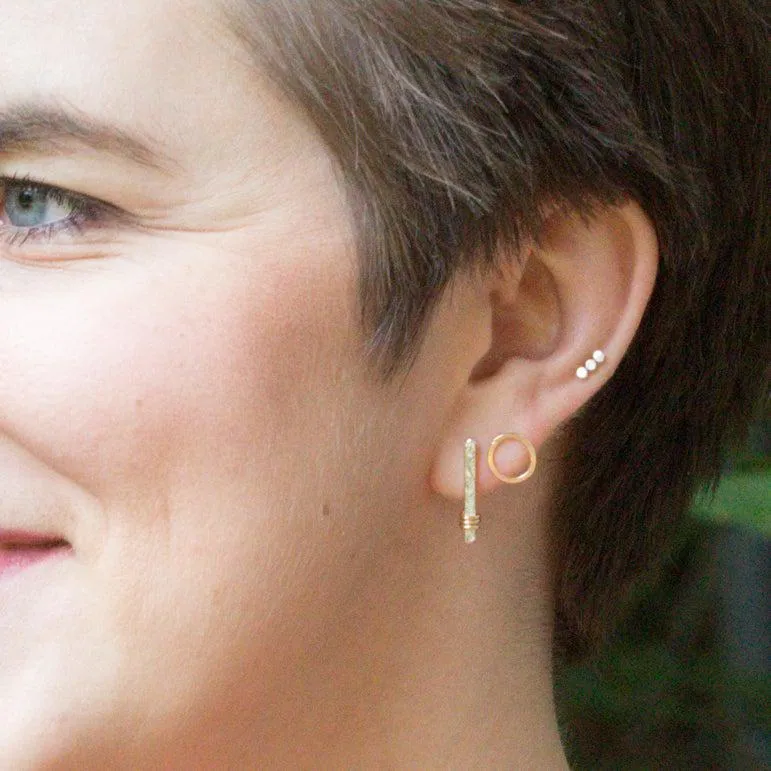 Mini Beaded Studs - Sterling Silver