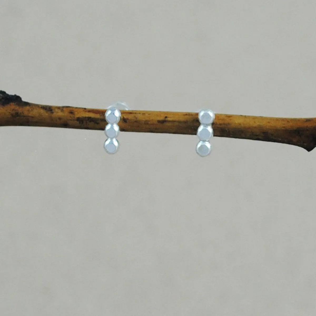 Mini Beaded Studs - Sterling Silver