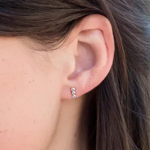 Mini Beaded Studs - Sterling Silver