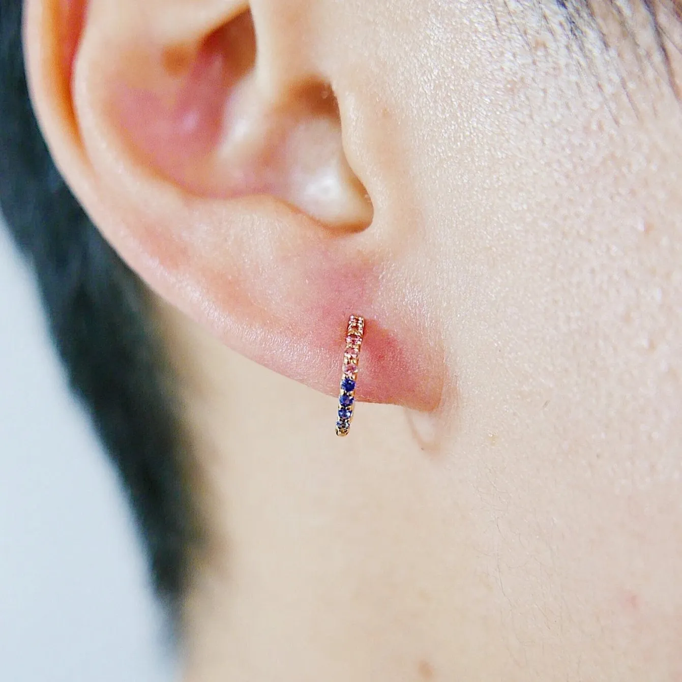 Mini Bi-Color Hoop Earring