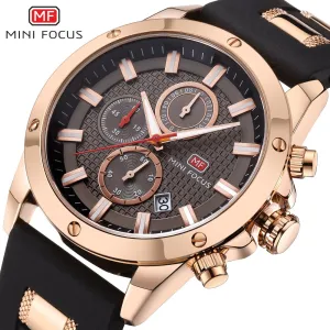 MINI FOCUS Quartz Male Sports Watches Silicone Band Watches Racing Men Students Chronograph Watch Men&#39;s Glow Hands Clock MF0089