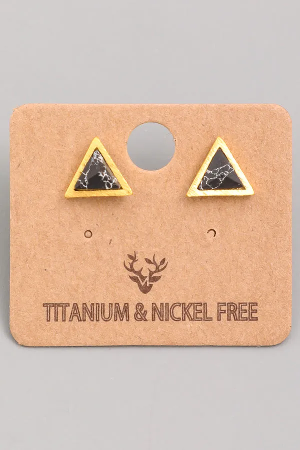 Mini Triangle Stone Studs