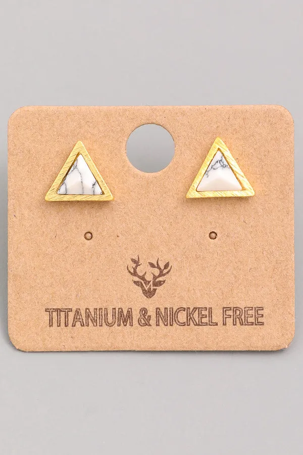 Mini Triangle Stone Studs