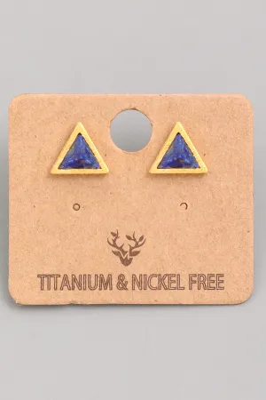 Mini Triangle Stone Studs