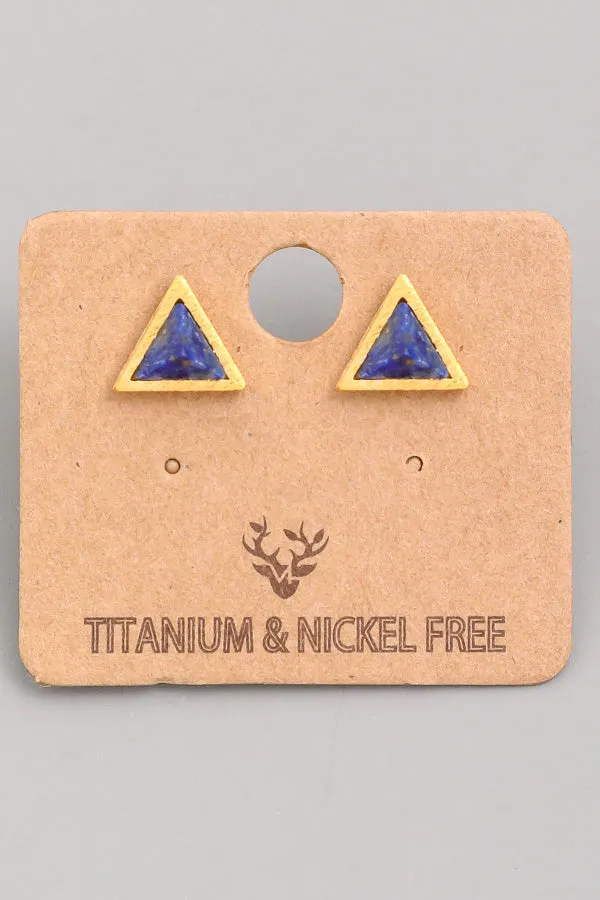 Mini Triangle Stone Studs
