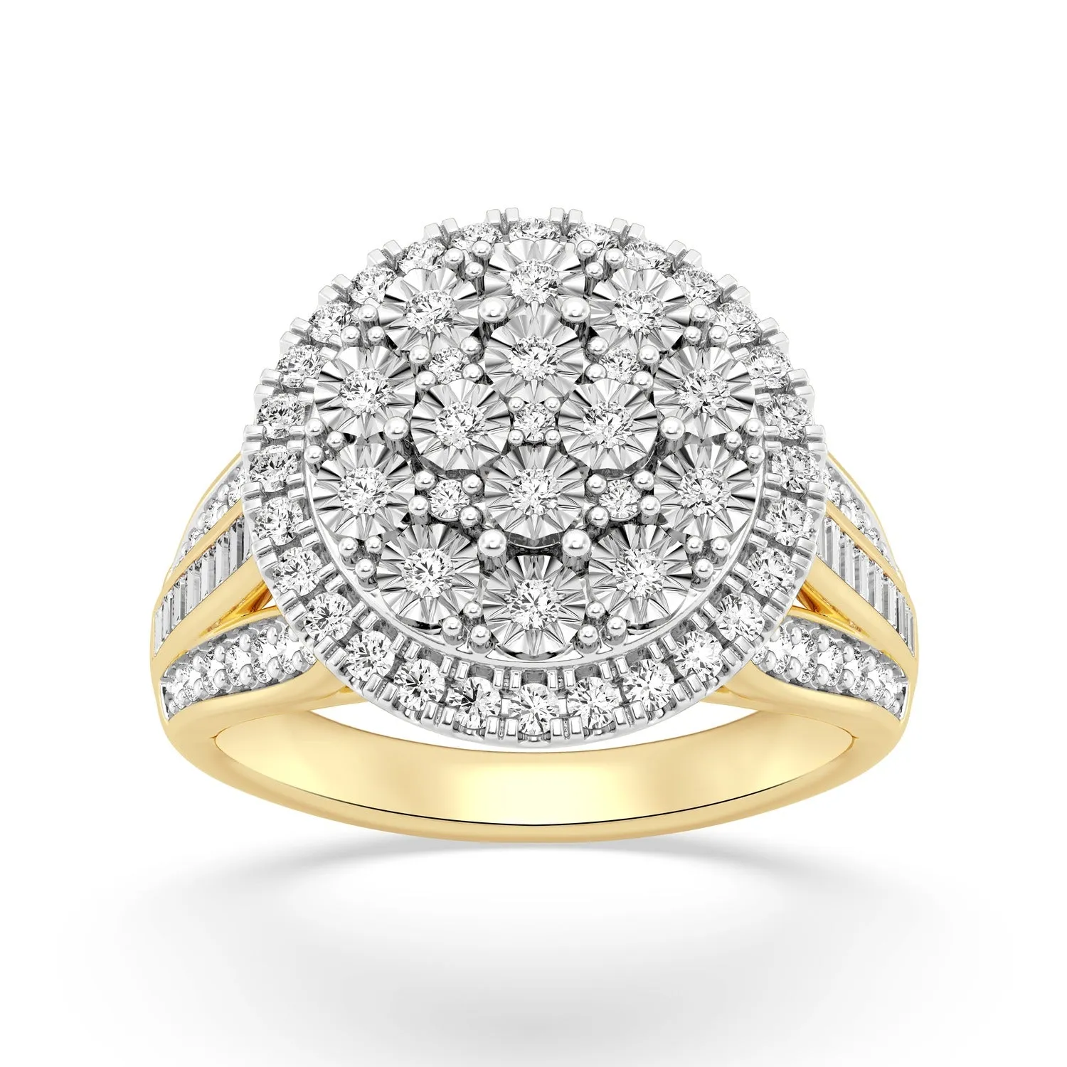 Miracle Composite Ring with 1.00ct of Diamonds in 9ct Yellow Gold