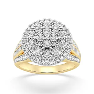 Miracle Composite Ring with 1.00ct of Diamonds in 9ct Yellow Gold