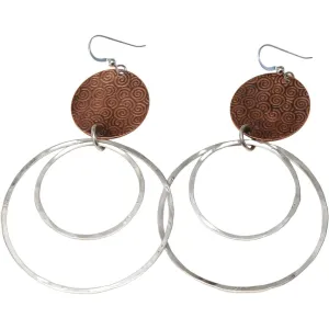 Mixed Metal Double Hoop Earrings