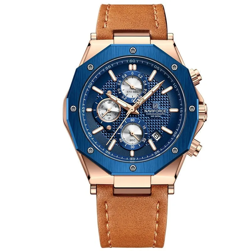 MODE LEATHER BAND CHRONOGRAPH | Stylish leather timepiece