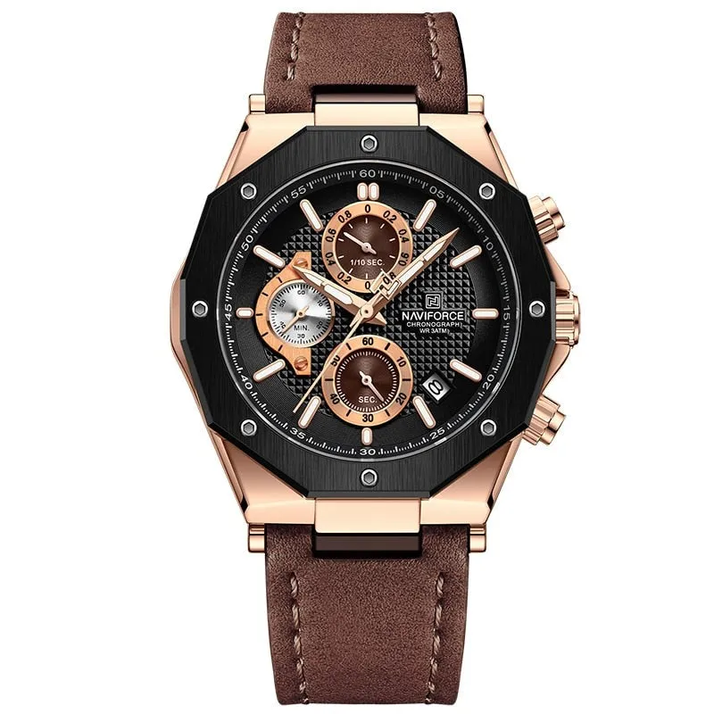 MODE LEATHER BAND CHRONOGRAPH | Stylish leather timepiece