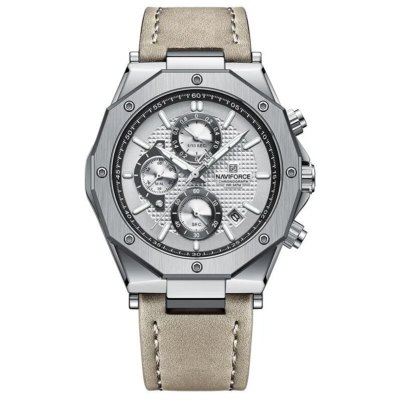 MODE LEATHER BAND CHRONOGRAPH | Stylish leather timepiece