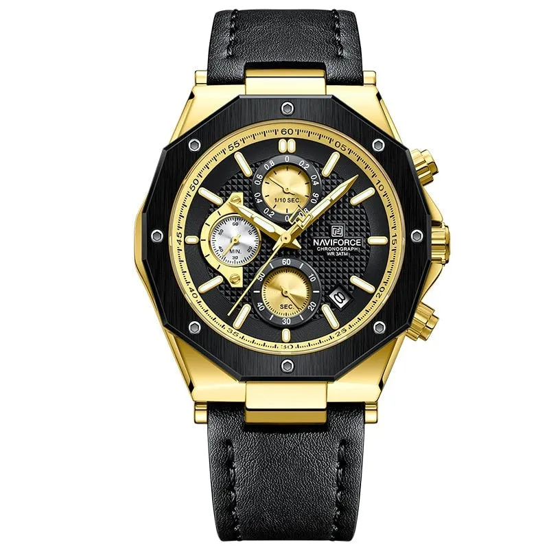 MODE LEATHER BAND CHRONOGRAPH | Stylish leather timepiece