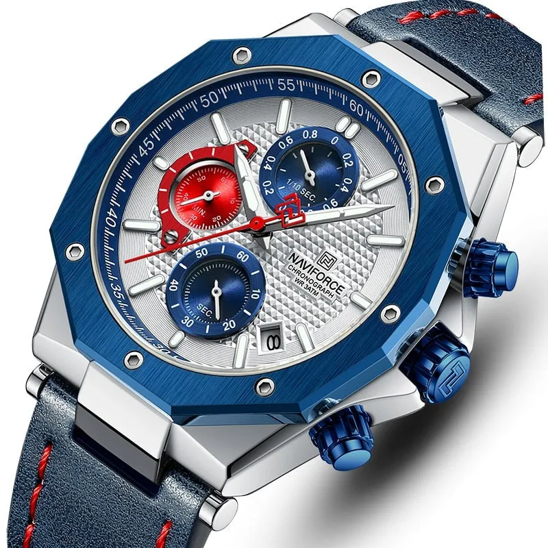 MODE LEATHER BAND CHRONOGRAPH | Stylish leather timepiece