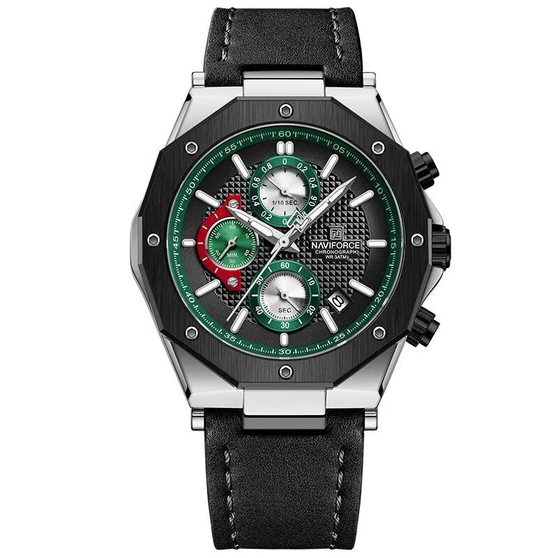 MODE LEATHER BAND CHRONOGRAPH | Stylish leather timepiece