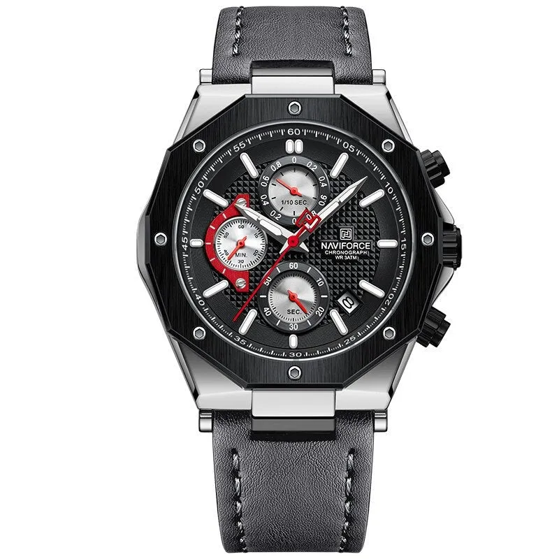 MODE LEATHER BAND CHRONOGRAPH | Stylish leather timepiece