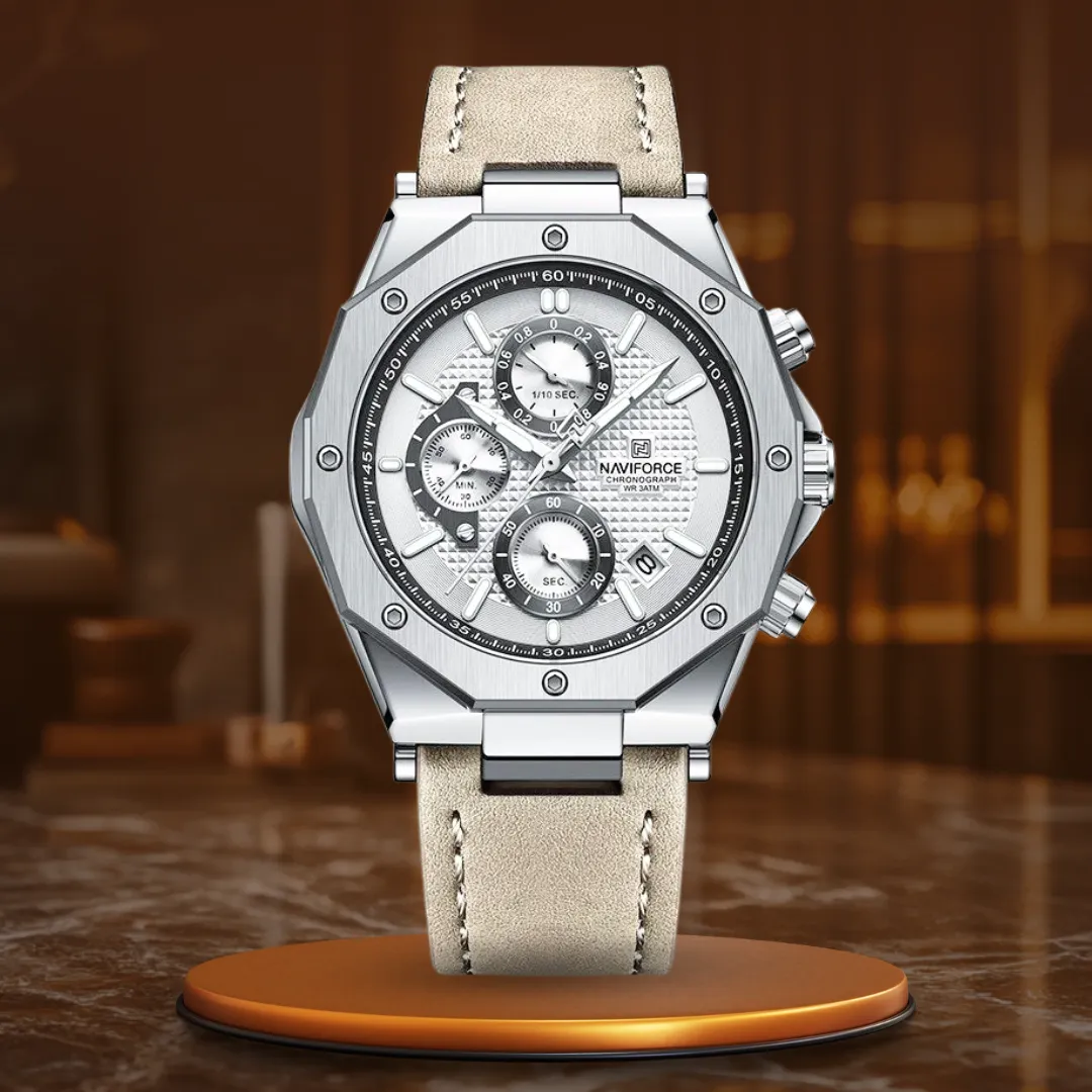 MODE LEATHER BAND CHRONOGRAPH | Stylish leather timepiece