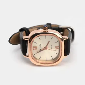 Modern Elegance Round Dial Watch