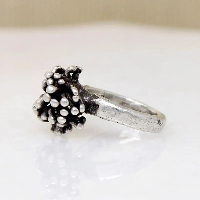 Modernist Sea Anemone Sterling Silver Ring
