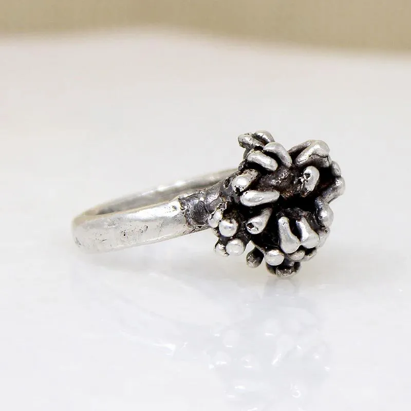 Modernist Sea Anemone Sterling Silver Ring