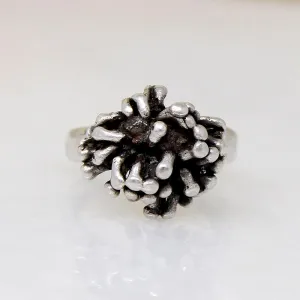 Modernist Sea Anemone Sterling Silver Ring