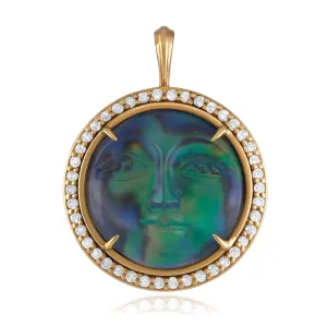 Moon Face with Diamond Halo Charm