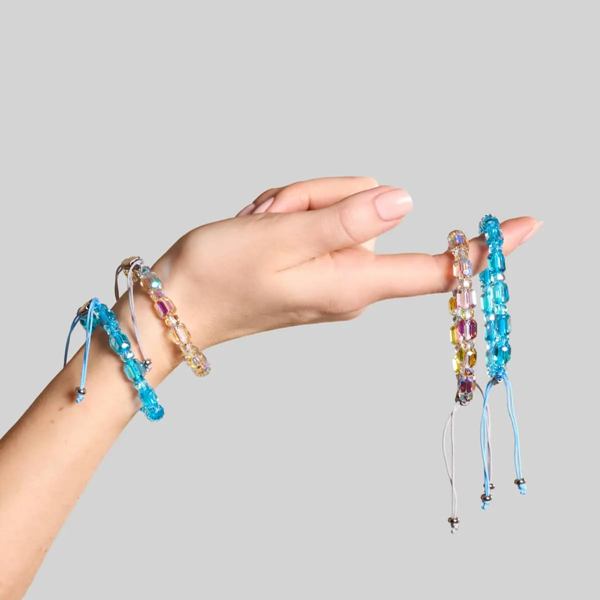 Moonbeam x Grey | Silver | Radiant Facet Pebble Bracelet