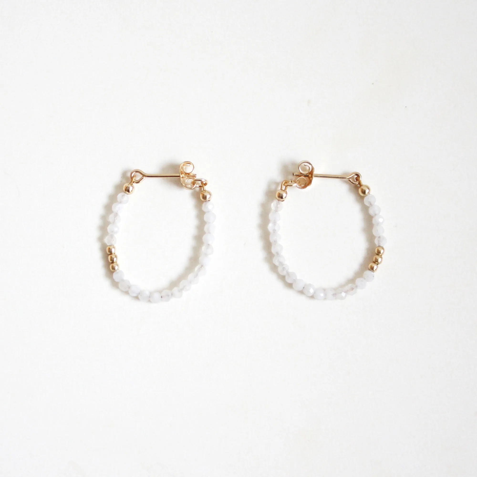 Moonstone Hoop Earrings - Small